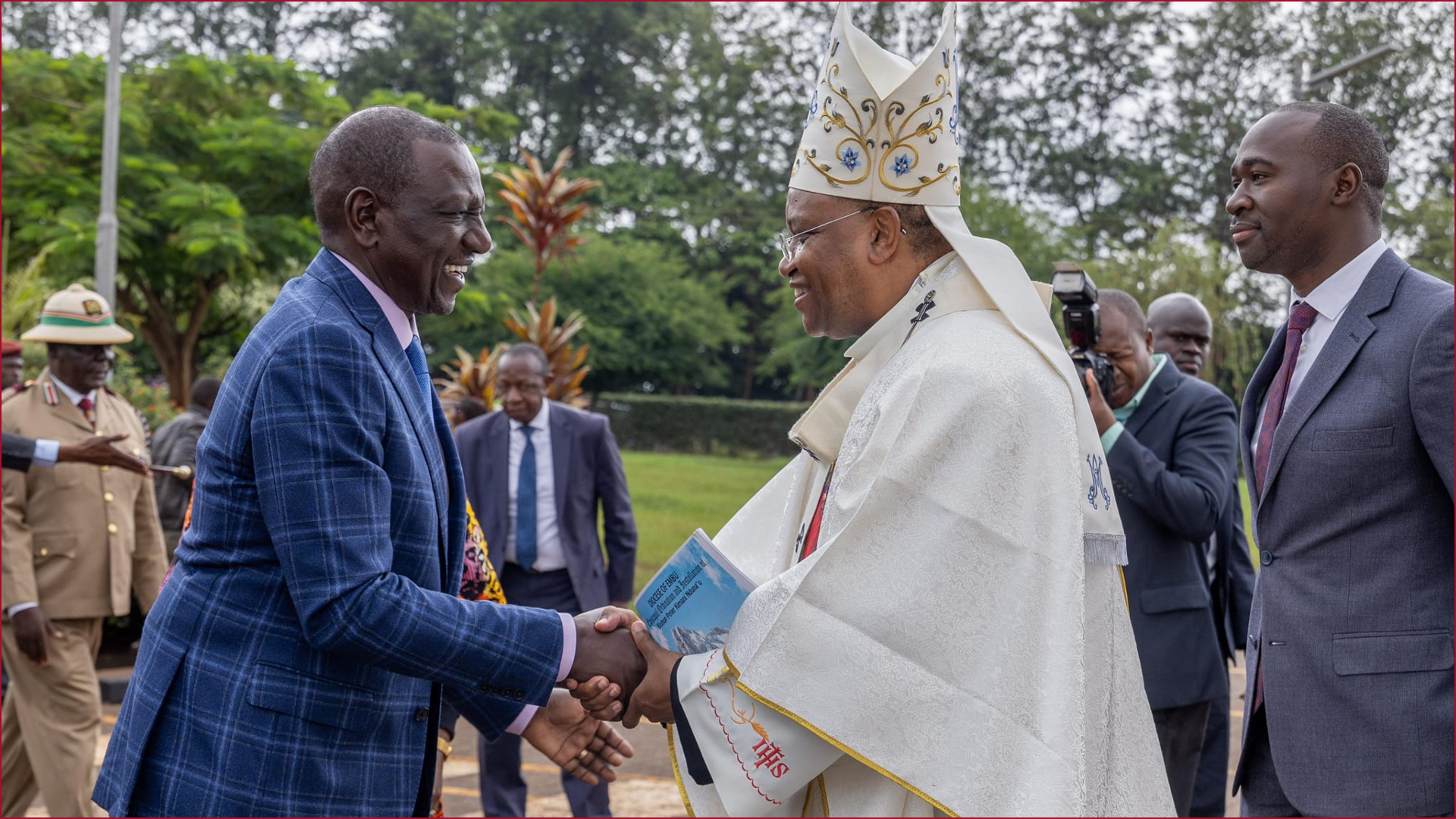 President William Ruto with Archbishop Anthony Muheria.